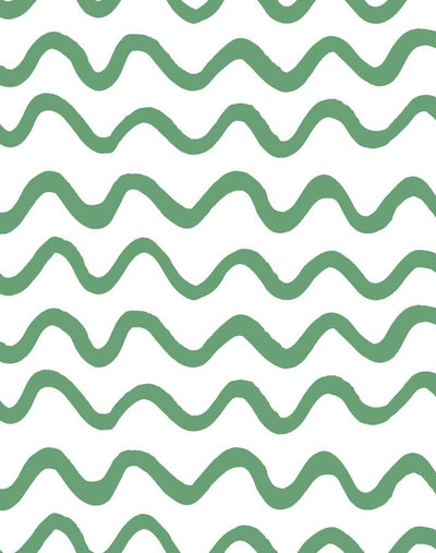 'Aegean Waves' Wallpaper by Tea Collection - Green