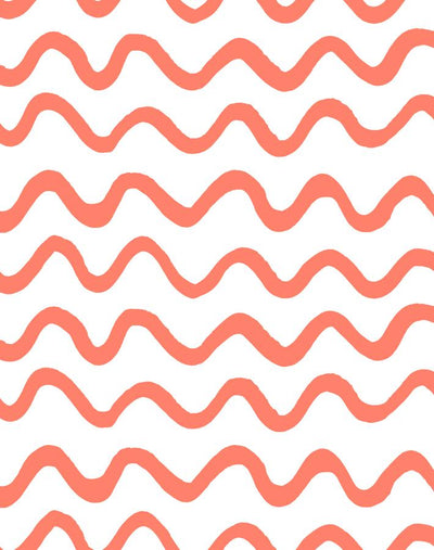 'Aegean Waves' Wallpaper by Tea Collection - Watermelon