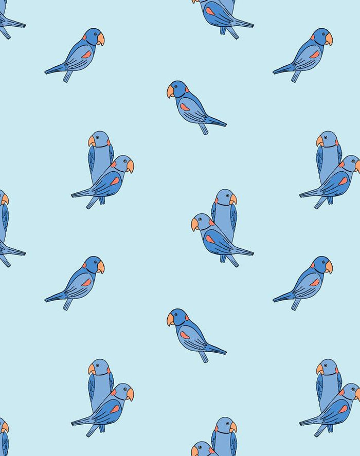 'Small Alexandrine Parakeet' Wallpaper by Tea Collection - Sky