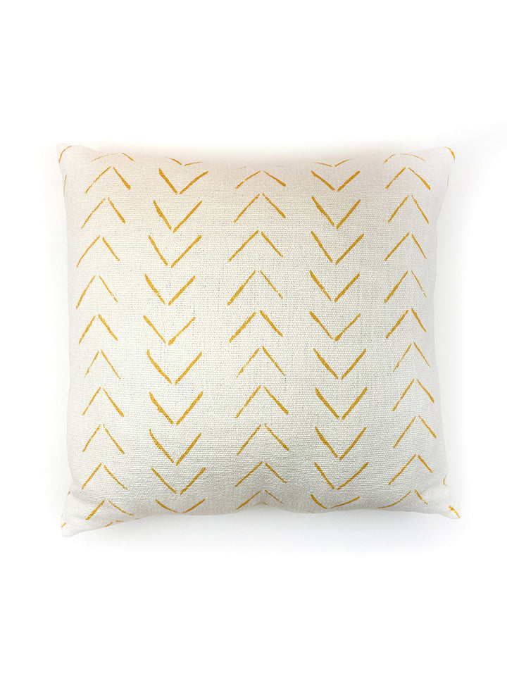 arrows throw pillow gold on california cotton