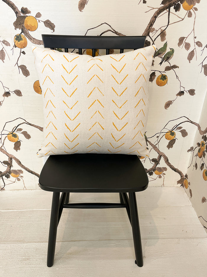 'Arrows' Throw Pillow by Nathan Turner - Gold on California Cotton