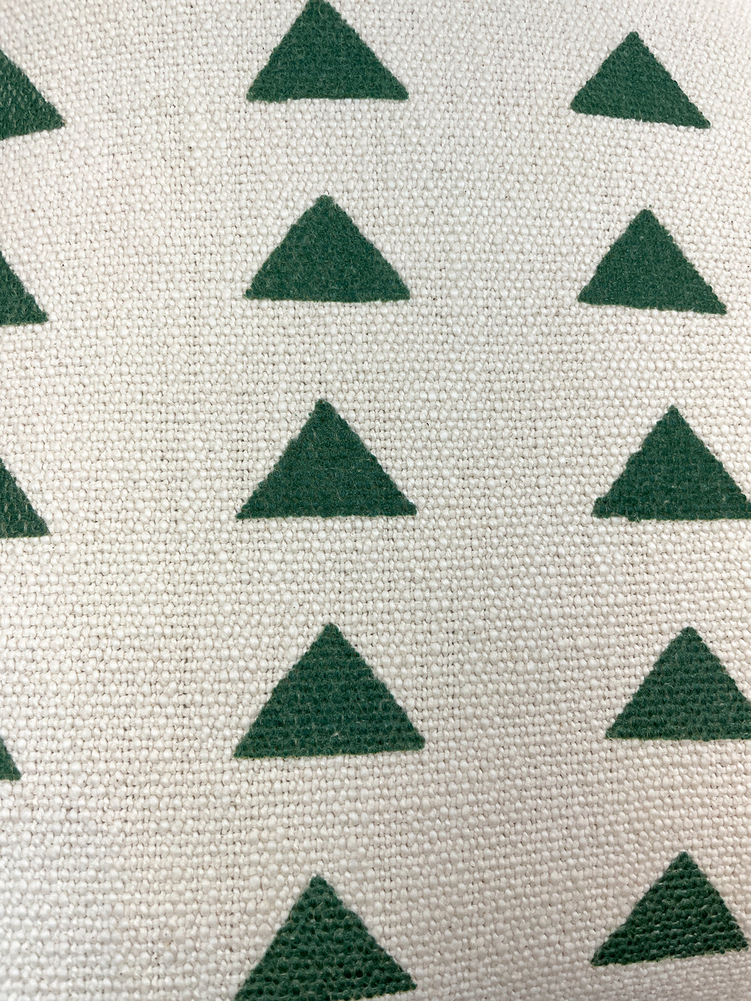 triangles throw pillow green on california cotton