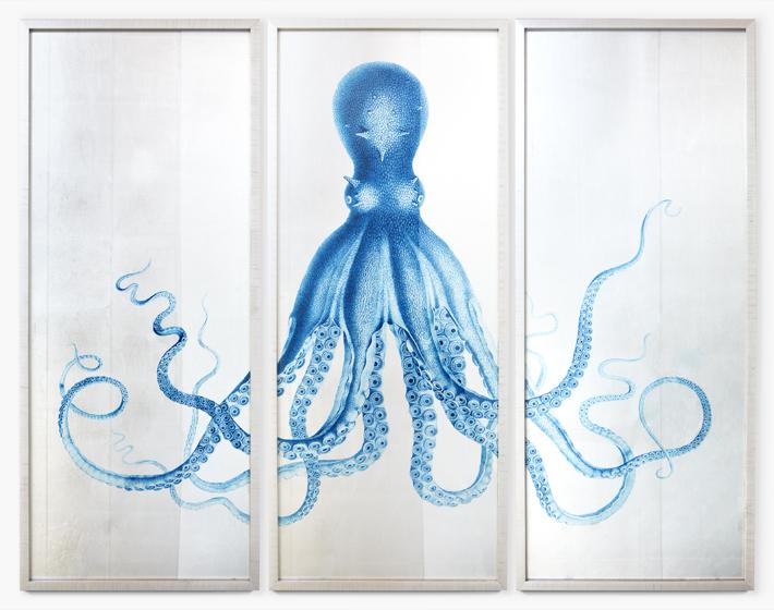 'Pacific Octopus Silverleaf' Framed Art