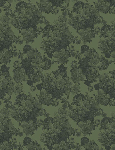'Barbara Ann' Wallpaper by Wallshoppe - Army Green