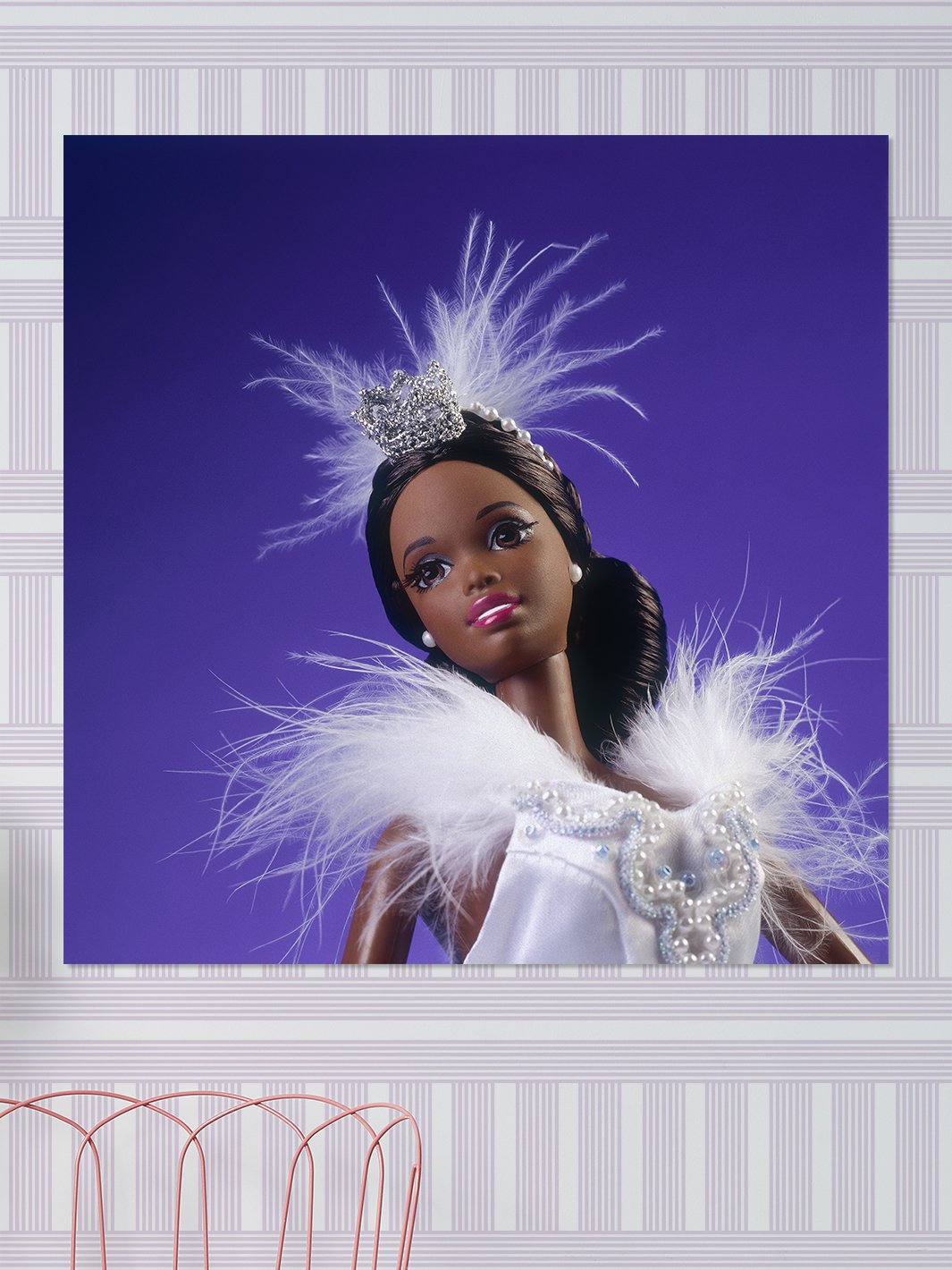 barbie ball gown portrait on acrylic