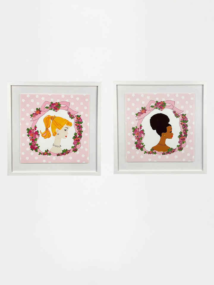 'Barbie™ Rose Cameo Framed Art