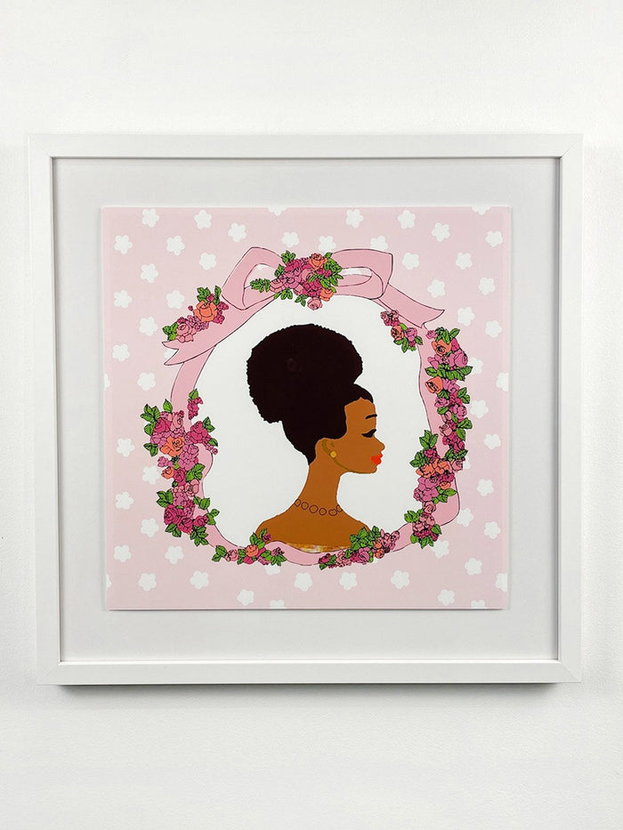 'Barbie™ Rose Cameo Framed Art