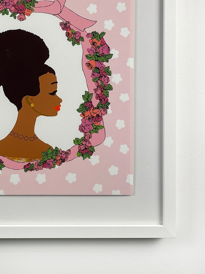 'Barbie™ Rose Cameo Framed Art
