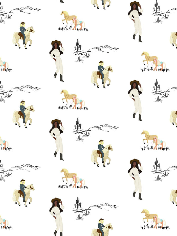 'Barbie™ Ranch' Wallpaper by Barbie™ - White