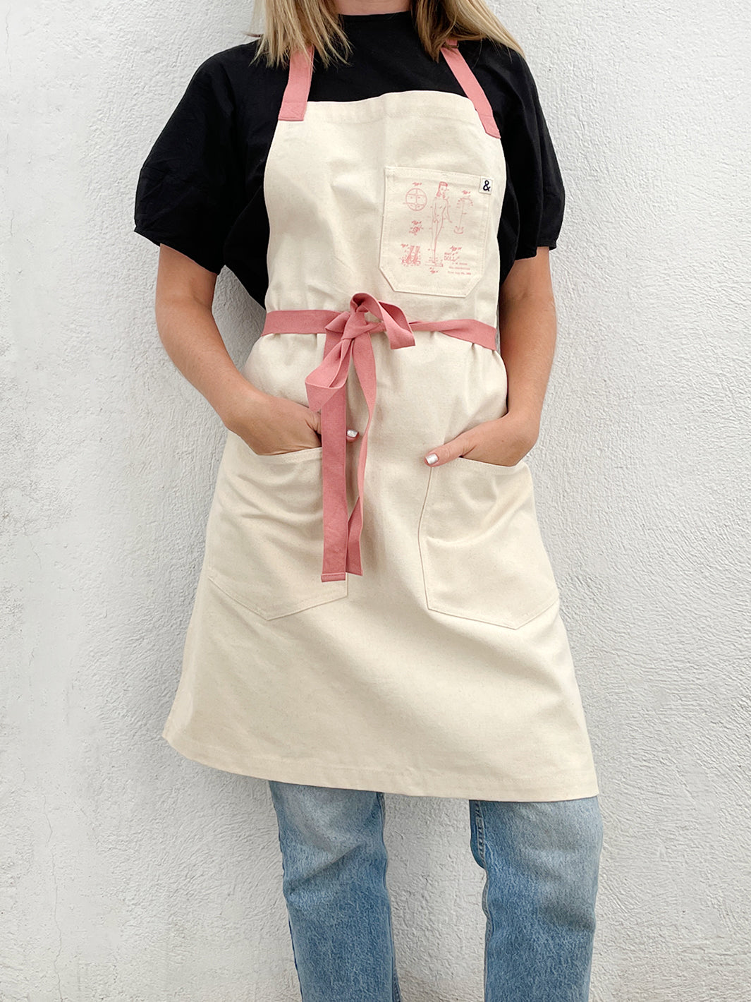 barbie x wallshoppe apron by hedley bennet barbie blueprint