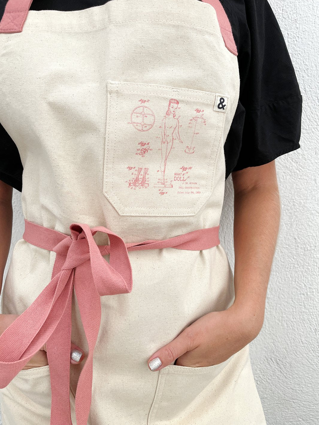 barbie x wallshoppe apron by hedley bennet barbie blueprint