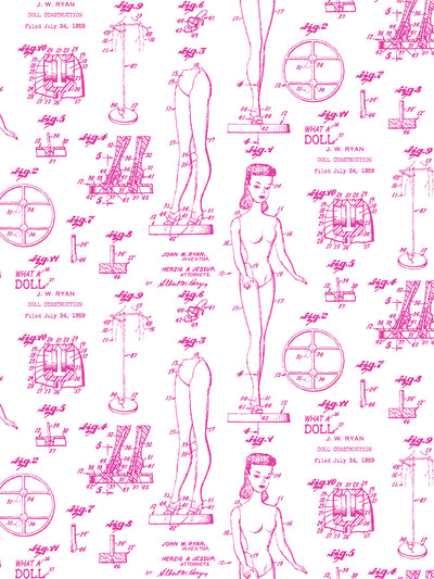 'Barbie™ Blueprint' Wallpaper - 219 Barbie™ Pink