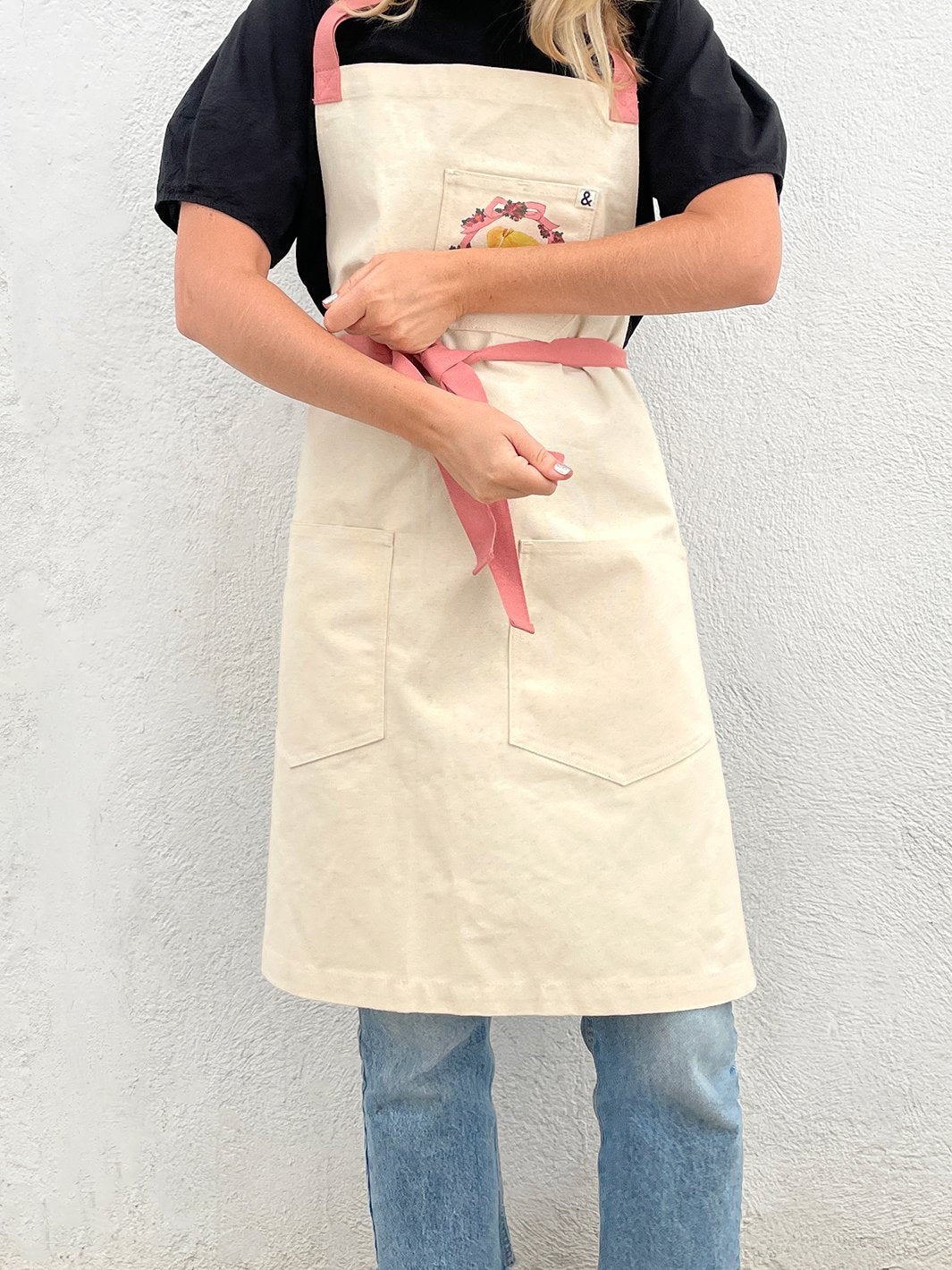 barbie x wallshoppe apron by hedley bennet blush rosette
