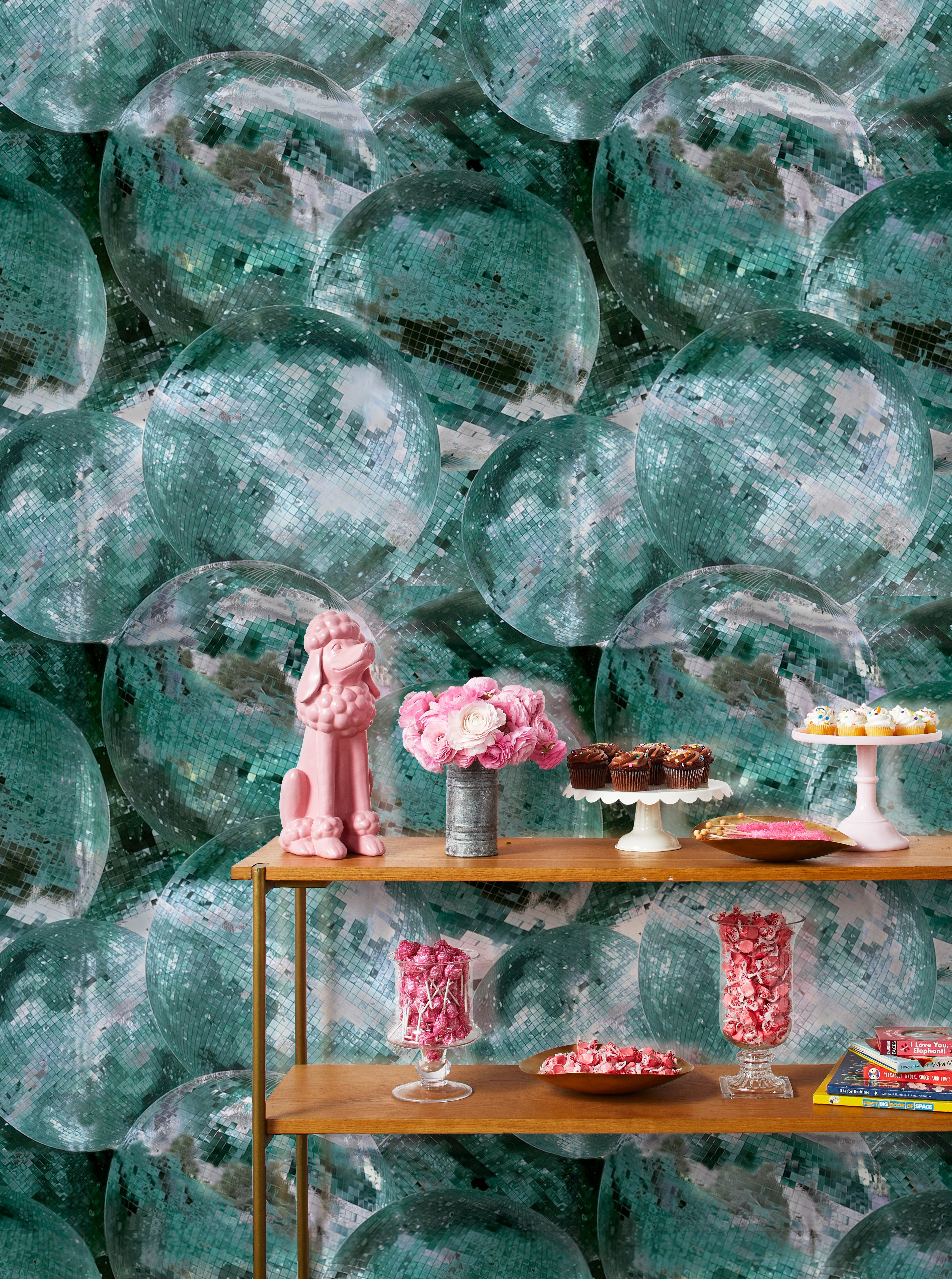 Barbie Disco Ball Wallpaper by Barbie Aqua on Silver Mylar
