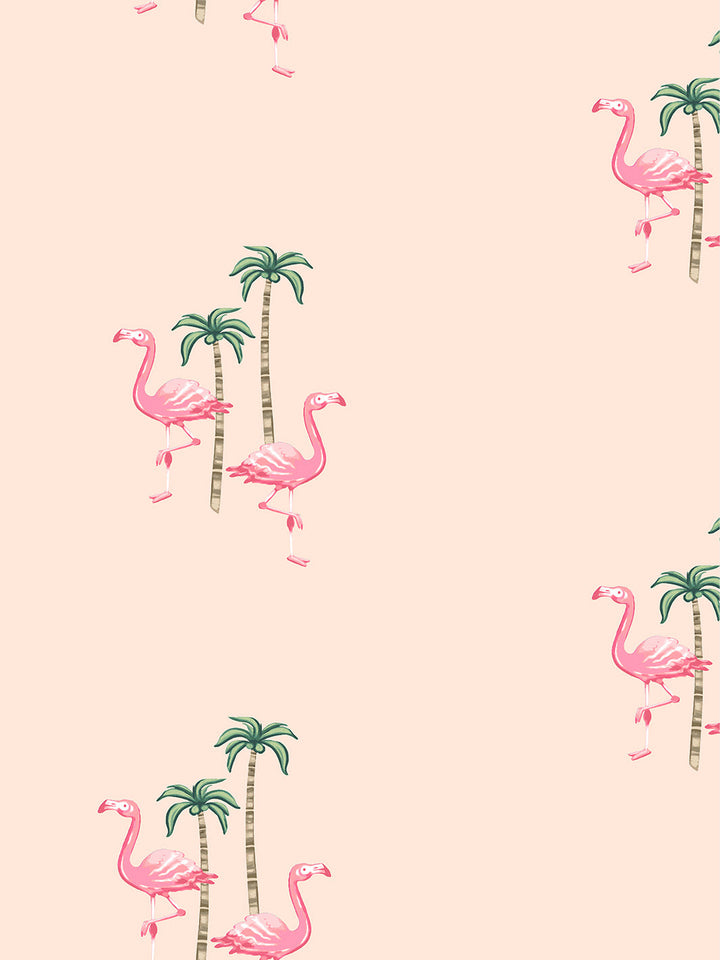 barbie-land-flamingo-palm-wallpaper-by-barbie-peach