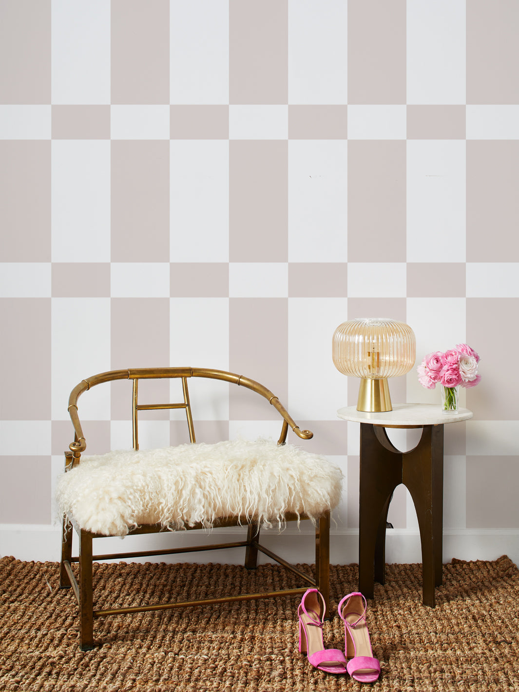 barbie-sun-check-wallpaper-by-barbie-parchment