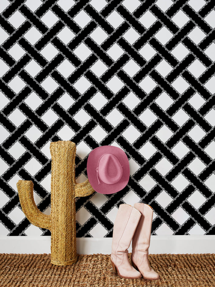 Papier peint « Barbie™ Treillis » par Barbie™ - Noir