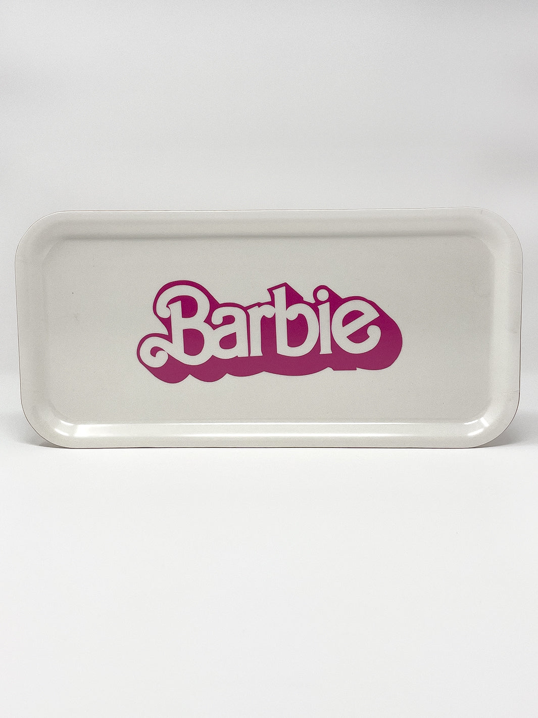 barbie x wallshoppe 80s logo vanity tray