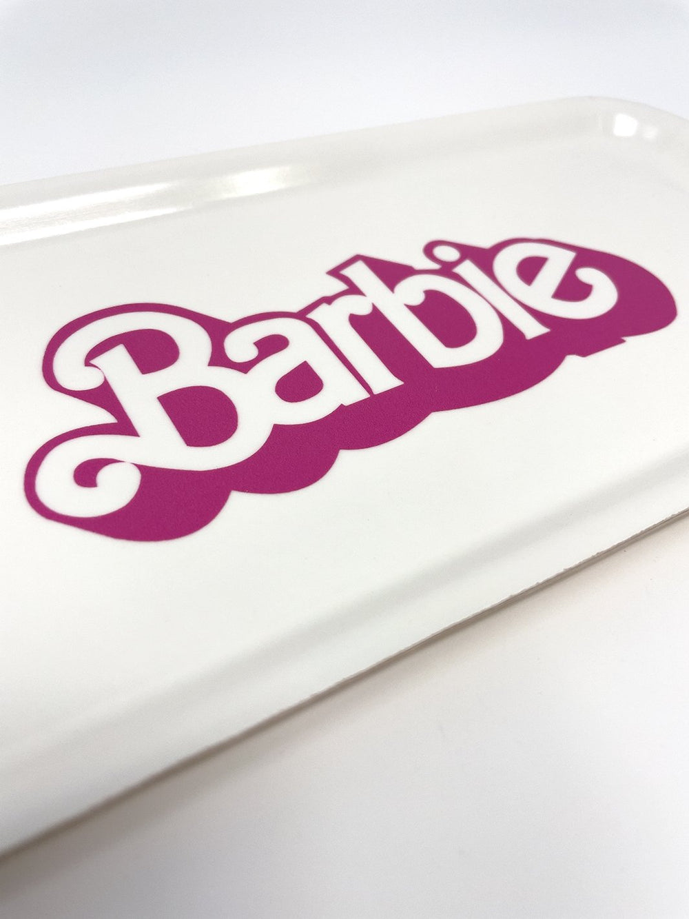 barbie x wallshoppe 80s logo vanity tray