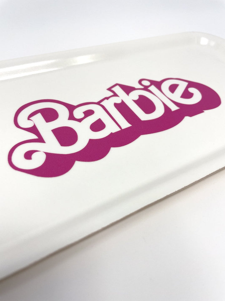 barbie x wallshoppe 80s logo vanity tray