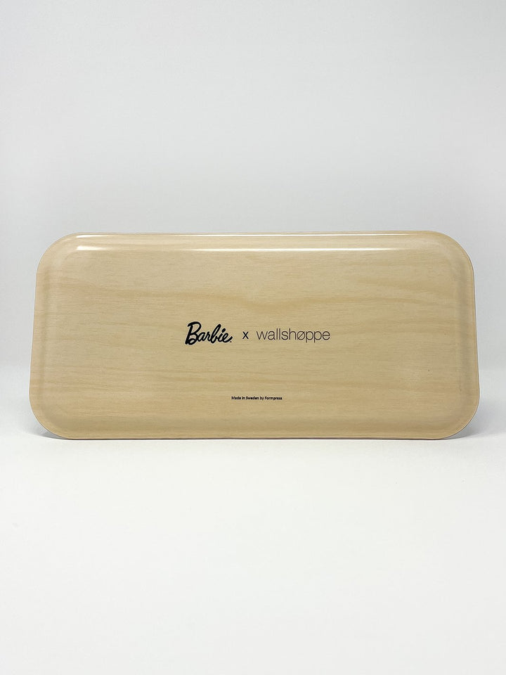 barbie x wallshoppe 80s logo vanity tray