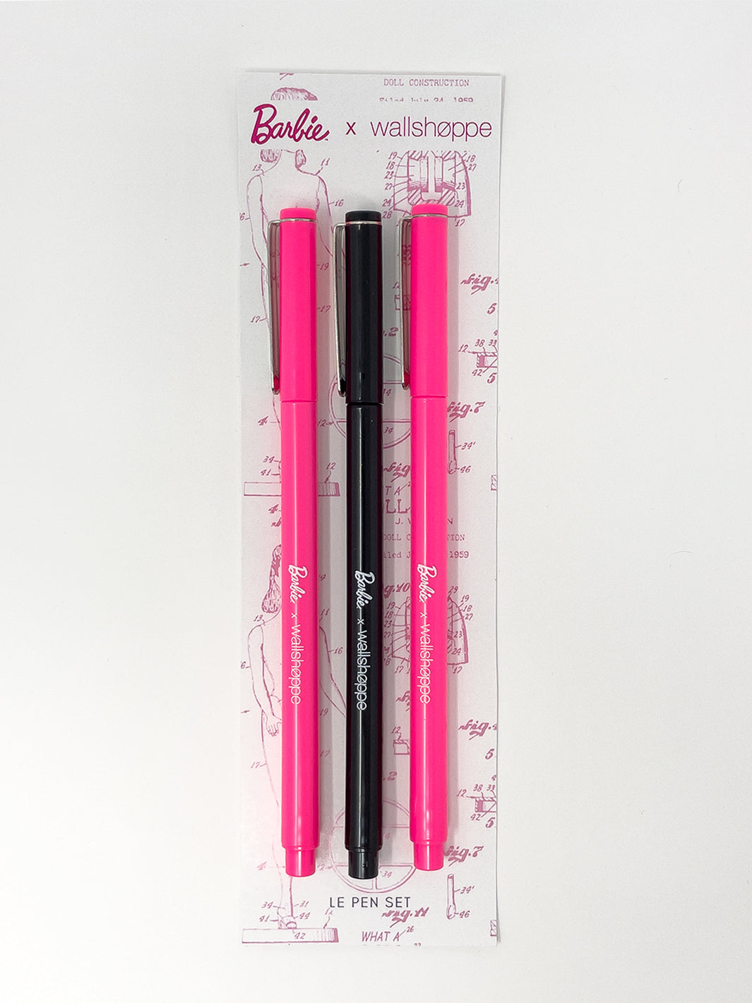 barbie x wallshoppe le pen 3 pack barbie blueprint