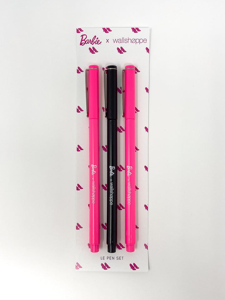 barbie x wallshoppe le pen 3 pack pink pumps