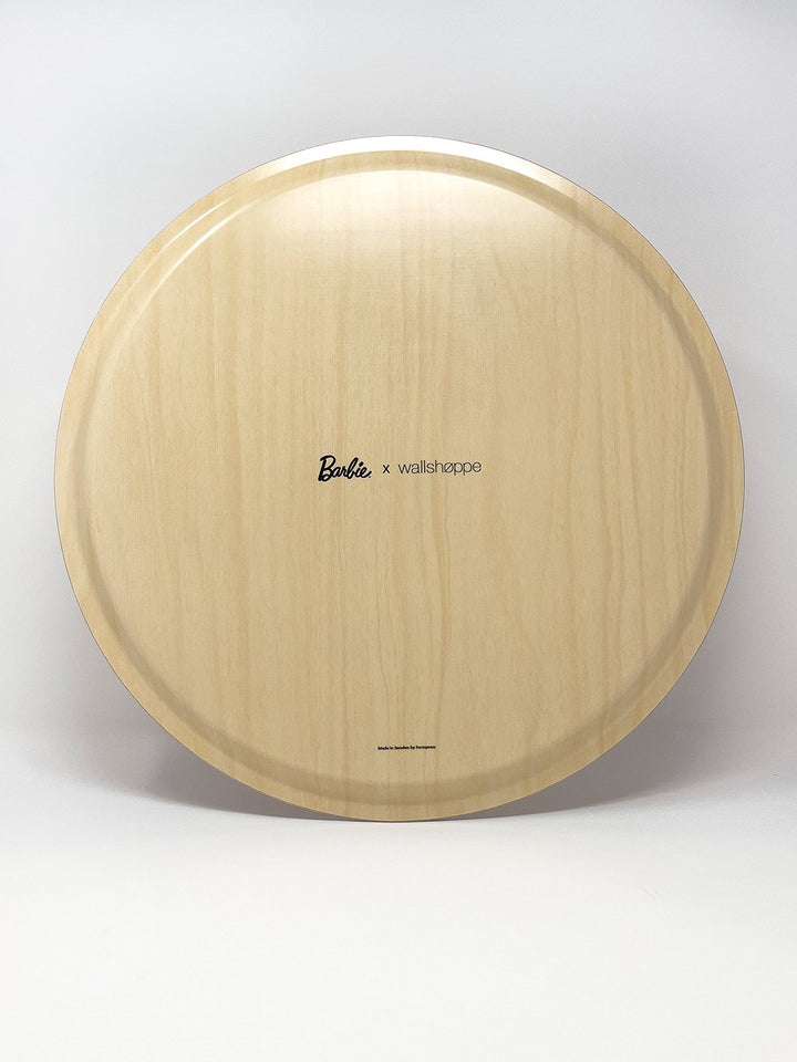 barbie x wallshoppe pink rosette round tray