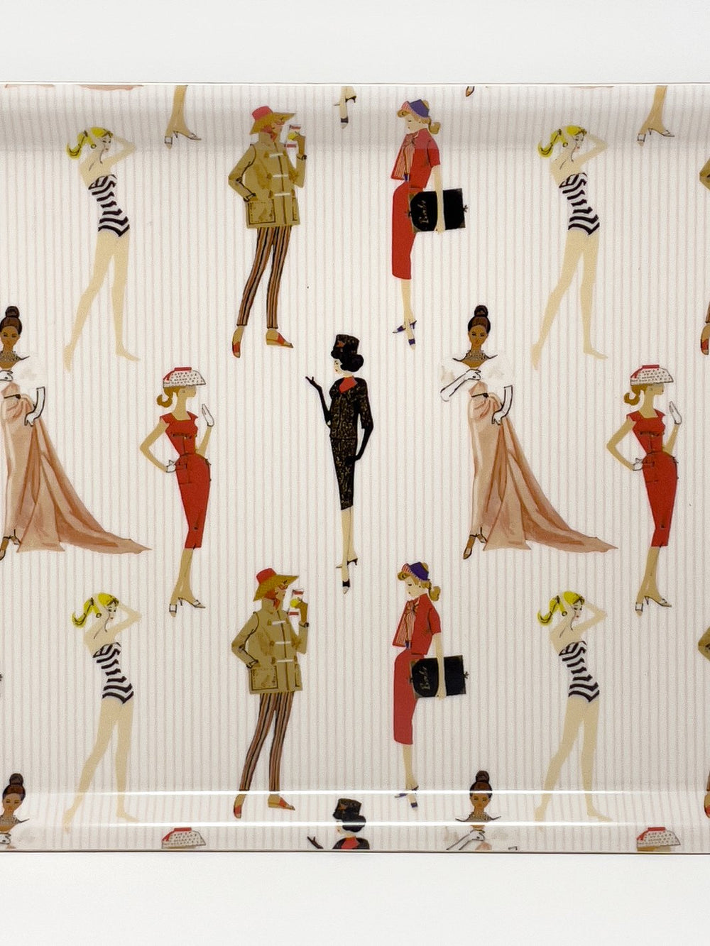barbie x wallshoppe vintage pinstripe tray