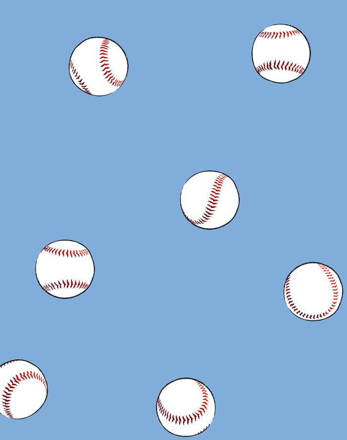 'Baseball Toss' Wallpaper by Wallshoppe - Denim