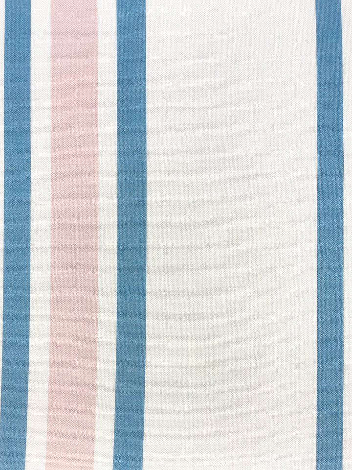 fabric by the yard between the lines blue pink on linen