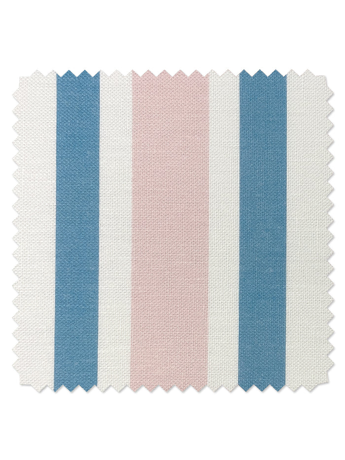 'Tissu au mètre – Entre les lignes – Bleu rose sur lin