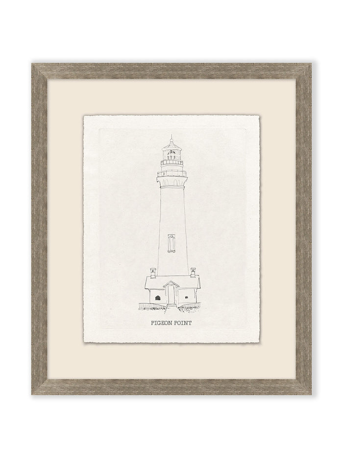 'California Lighthouse Sketch 1' by Nathan Turner Framed Art