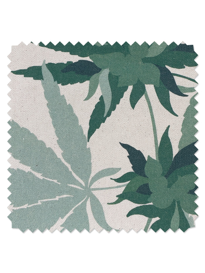 'Cannabis' Raw Canvas Fabric by Nathan Turner - Natural on Raw Canvas