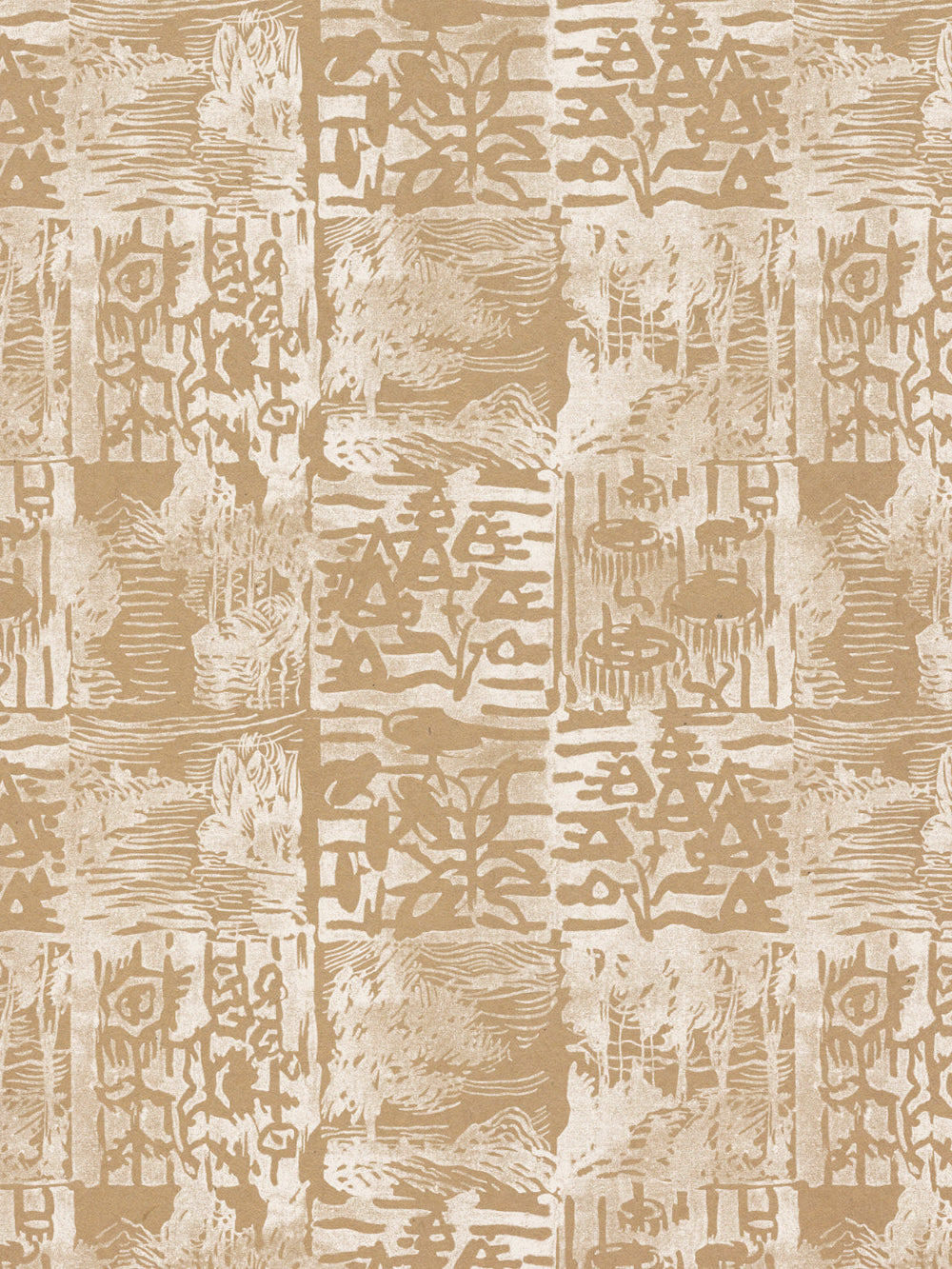 checkerboard block print kraft wallpaper chris benz white