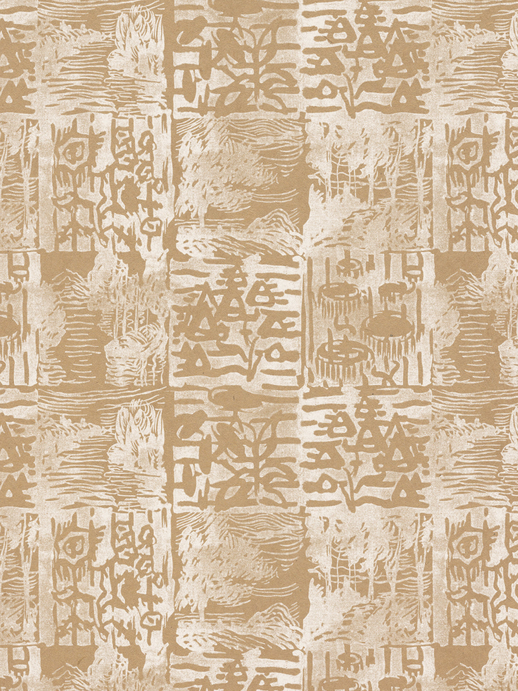 checkerboard block print kraft wallpaper chris benz white