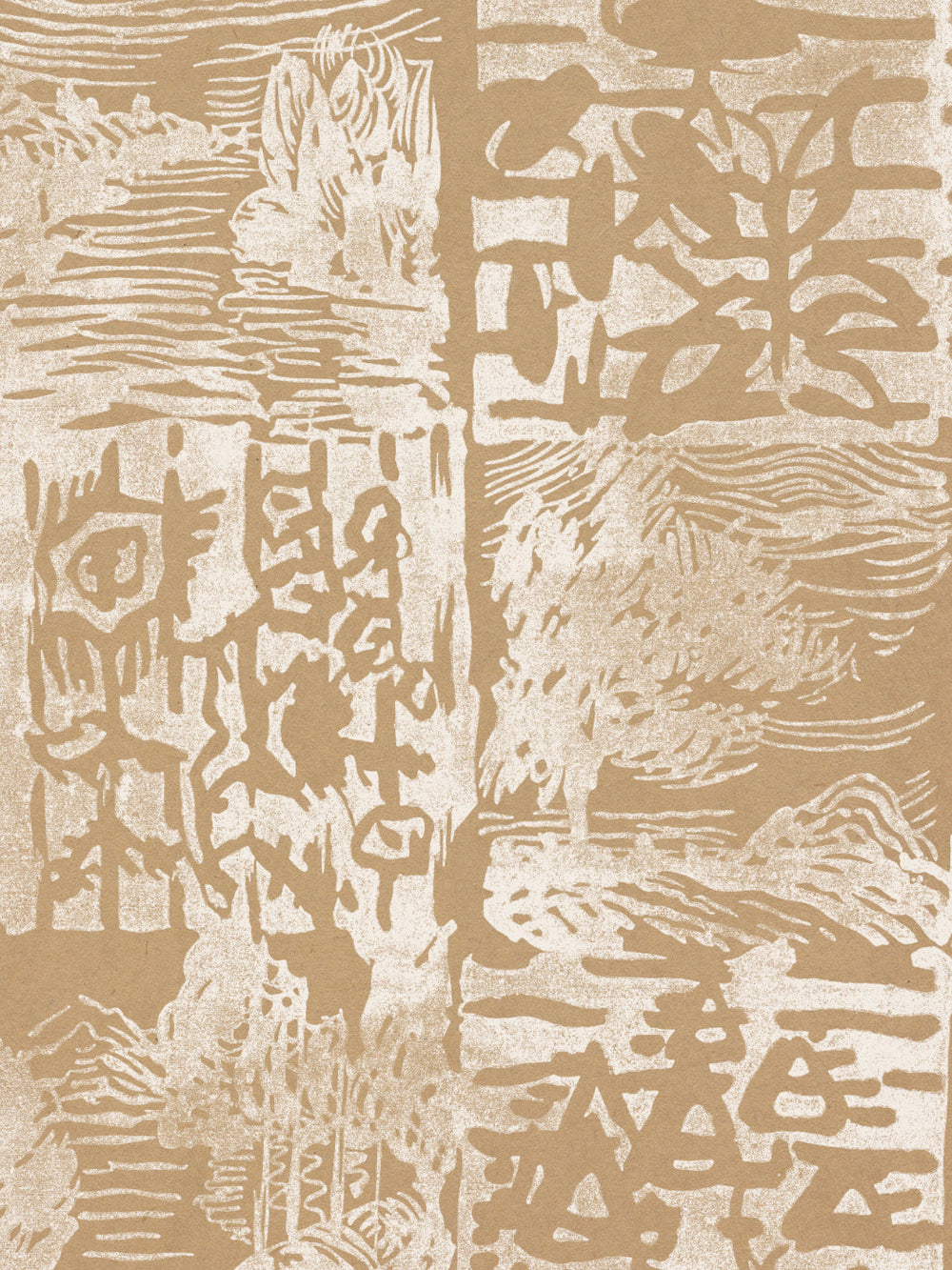 checkerboard block print kraft wallpaper chris benz white