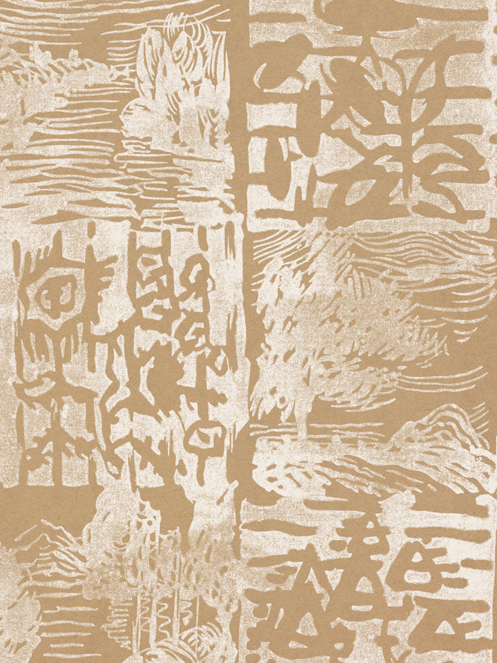 checkerboard block print kraft wallpaper chris benz white