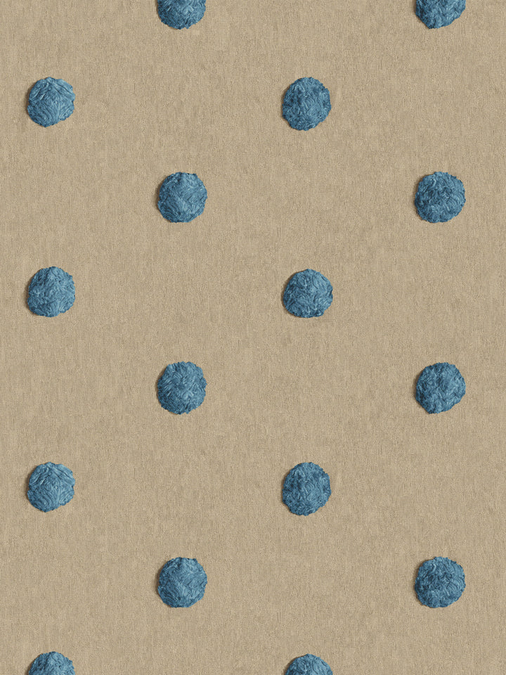 chenille-dots-small-wallpaper-chris-benz-blue-on-taupe