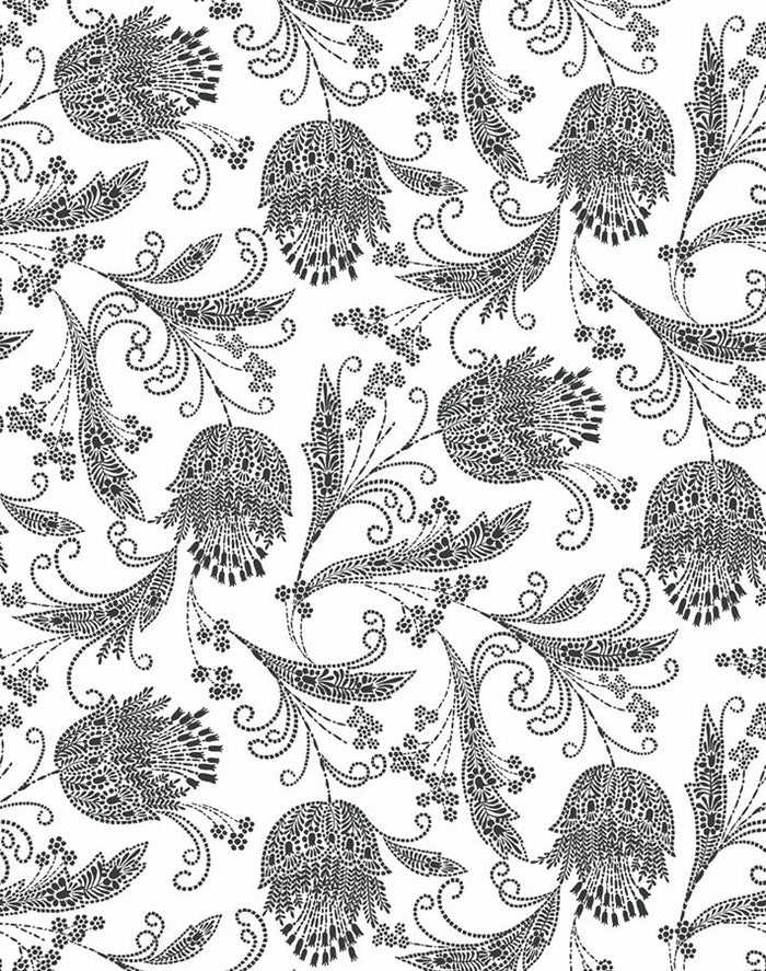 'Dear Prudence' Wallpaper by Wallshoppe - Charcoal