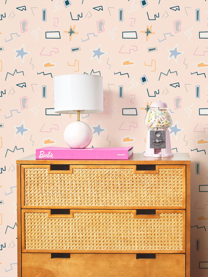 Papier peint « Barbie™ Dreamhouse Doodle » par Barbie™ - Pêche