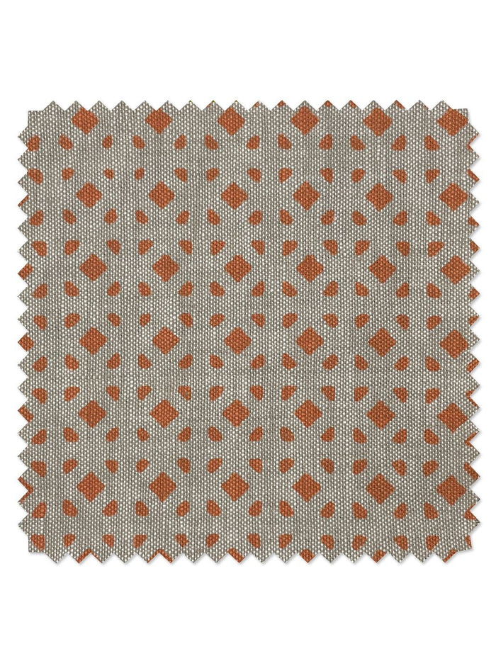 'Barbie™ Dreamhouse Breezeblocks' Flax Linen Fabric by Barbie™ - Orange