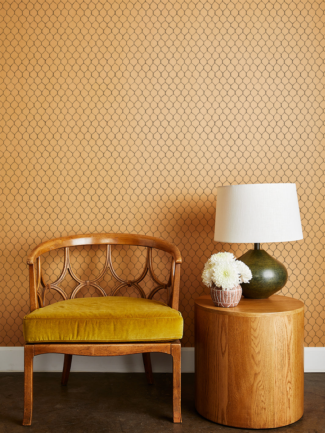 evelyns chicken wire kraft wallpaper by sarah jessica parker metal