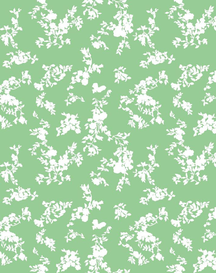 'Françoise Floral' Wallpaper by Clare V. - Spring Green