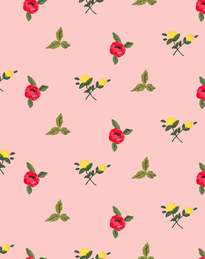 Papier peint « Grand Villa Garden » par Carly Beck - Rose