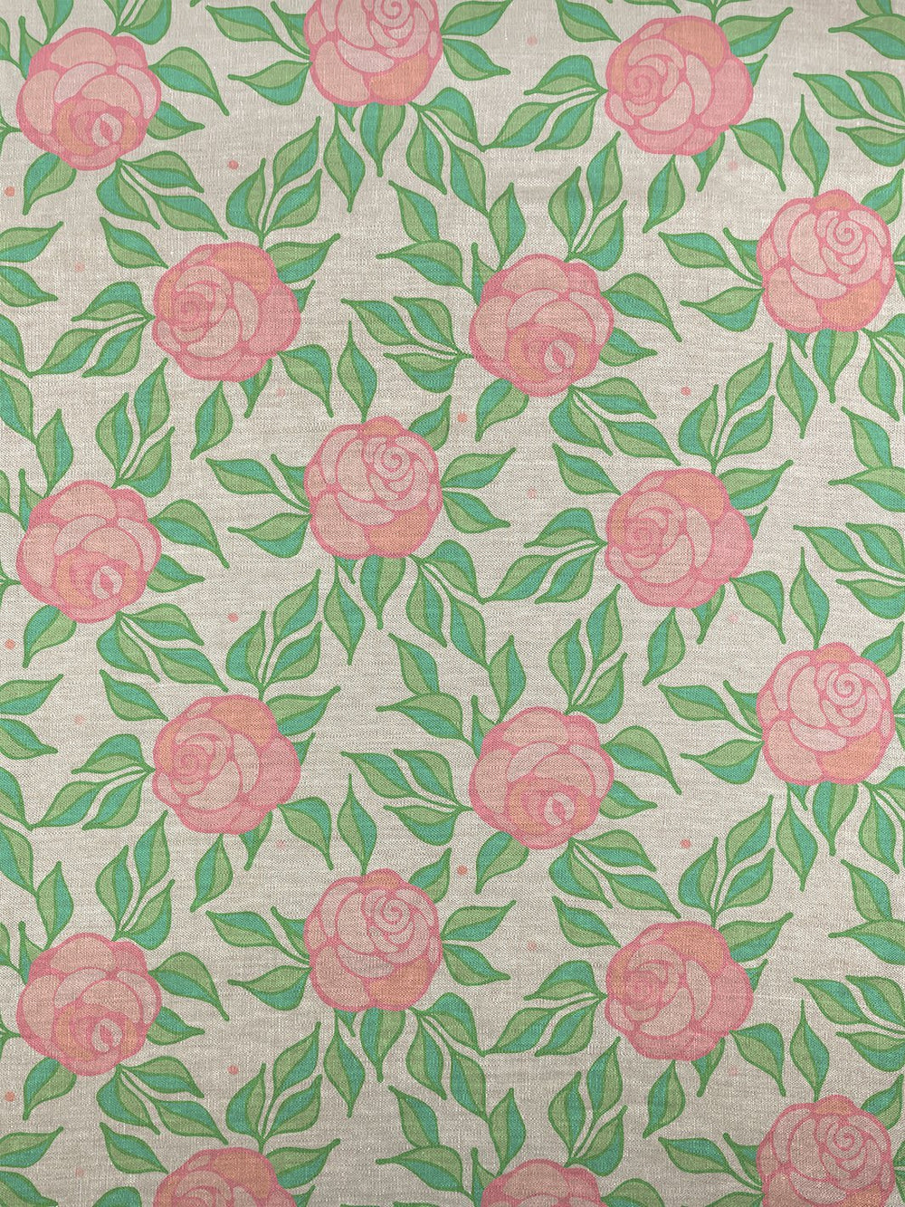fabric by the yard groovy floral ballet slipper on flax linen