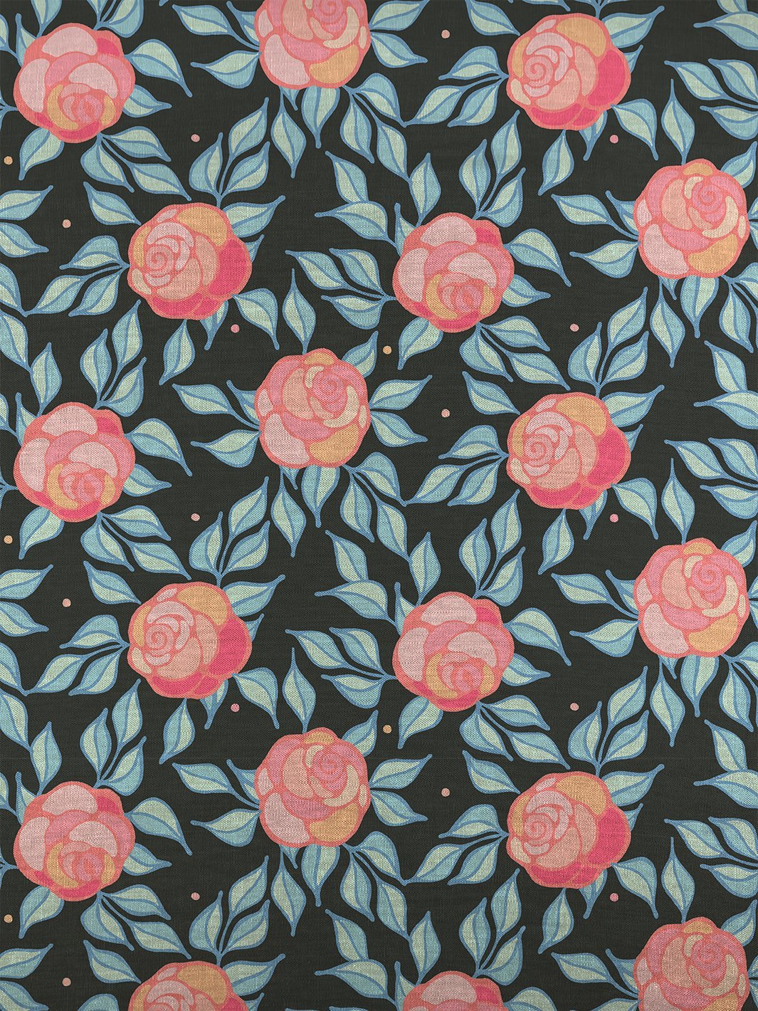 fabric by the yard groovy floral charcoal
