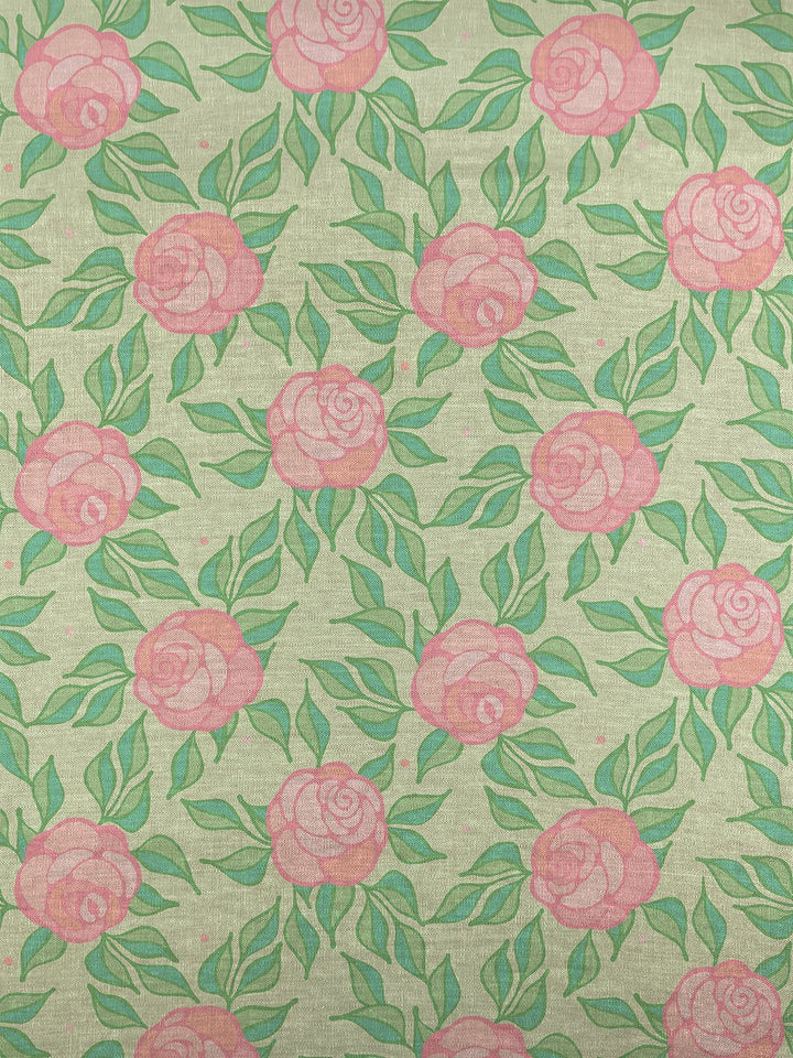 fabric by the yard groovy flroal pistachio
