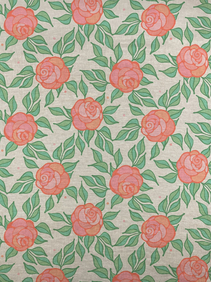 fabric by the yard groovy floral watermelon