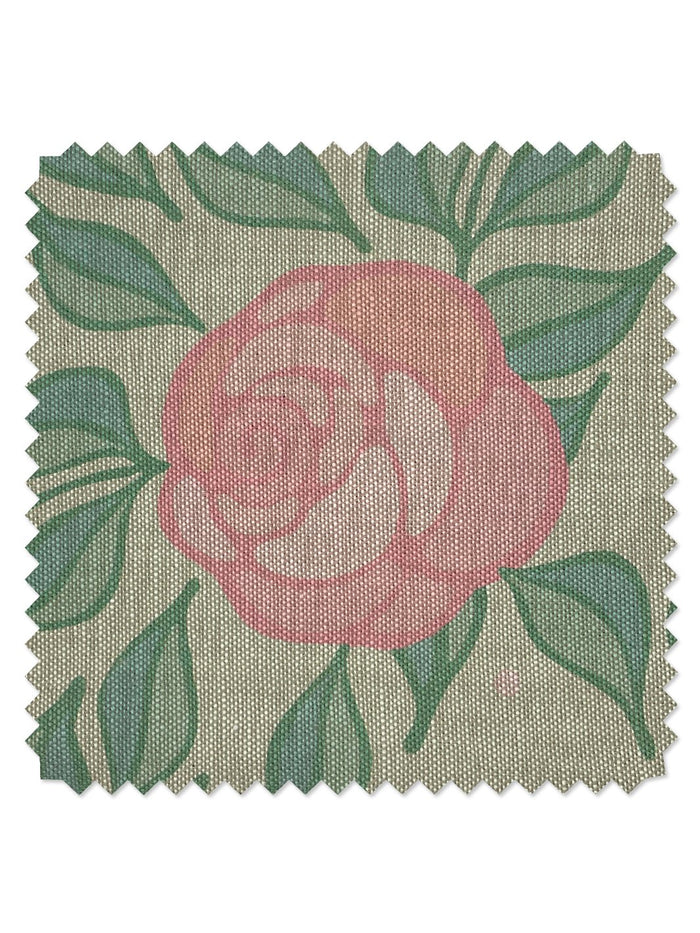 'Groovy Floral' Flax Linen Fabric by Barbie™ - Pistachio